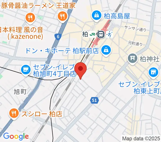 大賀ギタースクールの地図