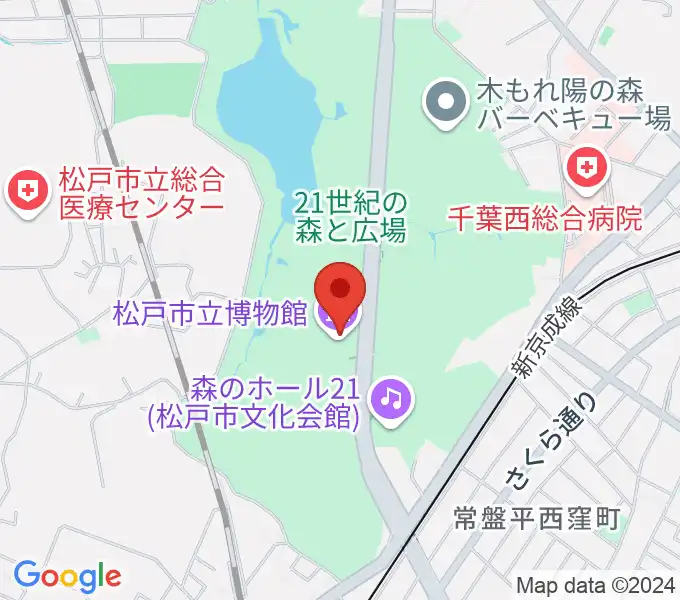 松戸市立博物館の地図