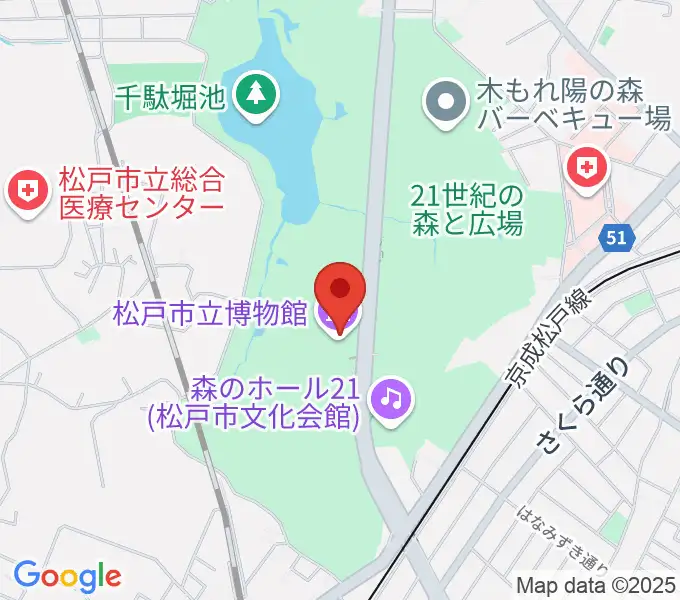 松戸市立博物館の地図