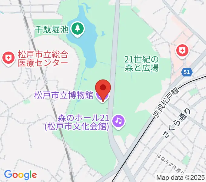 松戸市立博物館の地図