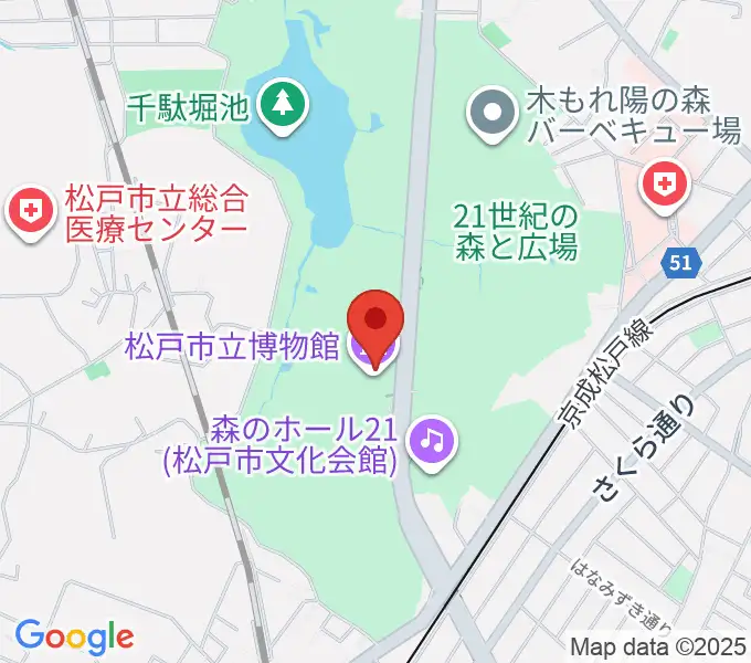 松戸市立博物館の地図