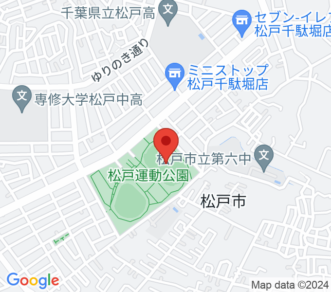 松戸運動公園陸上競技場の場所