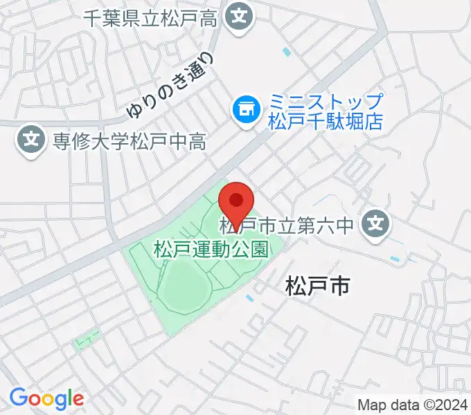 松戸運動公園陸上競技場の地図