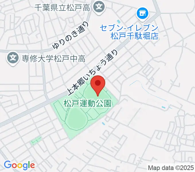 松戸運動公園陸上競技場の地図