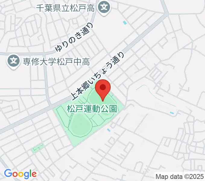 松戸運動公園陸上競技場の地図