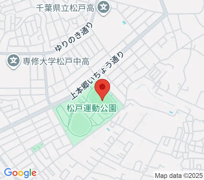 松戸運動公園陸上競技場の地図