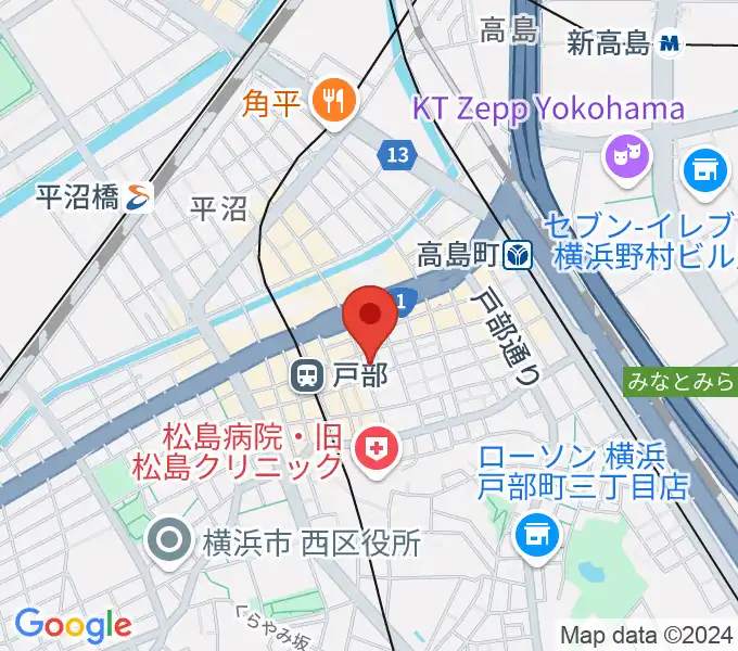 ボンカンスタジオ横浜の地図