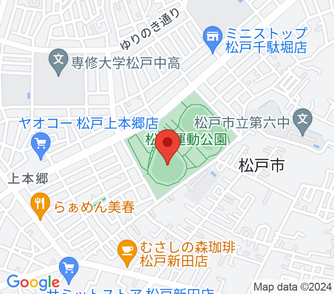 松戸運動公園野球場の場所