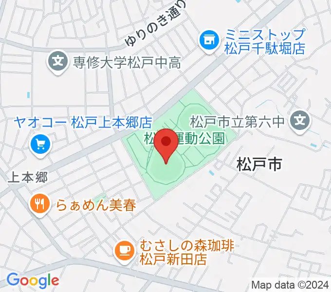 松戸運動公園野球場の地図