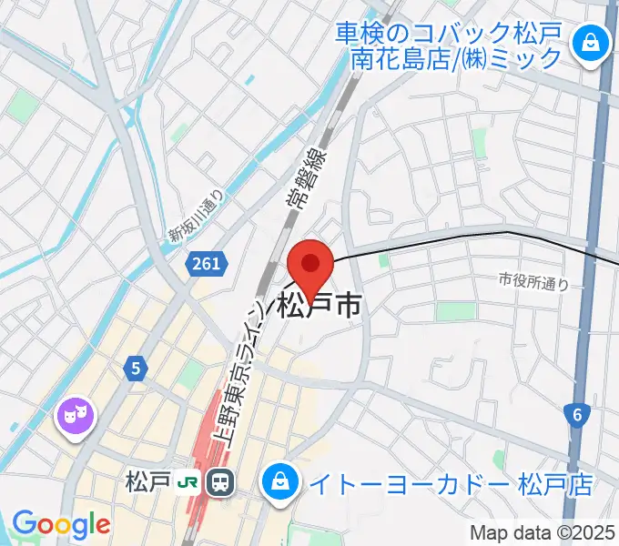 松戸運動公園体育館の地図
