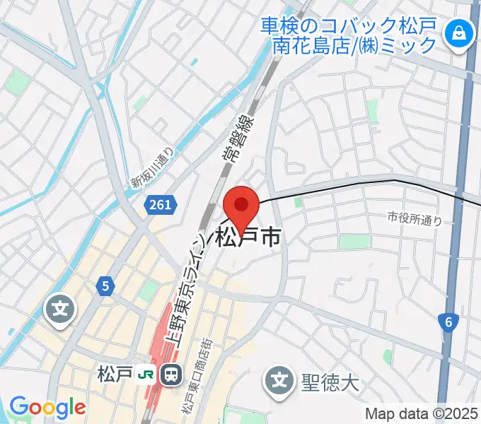 松戸運動公園体育館の地図