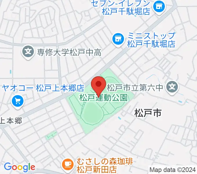 松戸運動公園武道館の地図