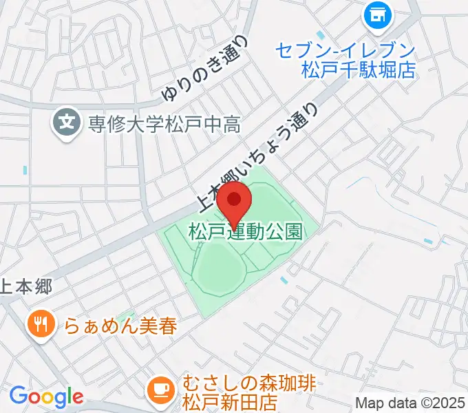 松戸運動公園武道館の地図