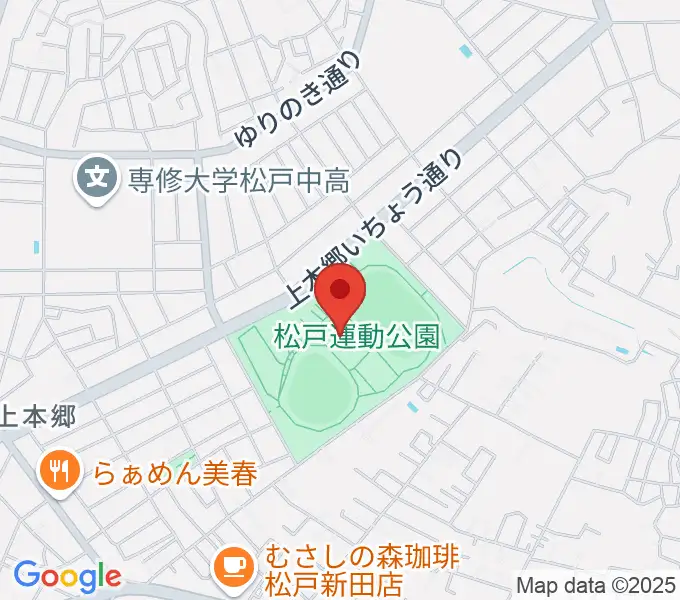 松戸運動公園武道館の地図