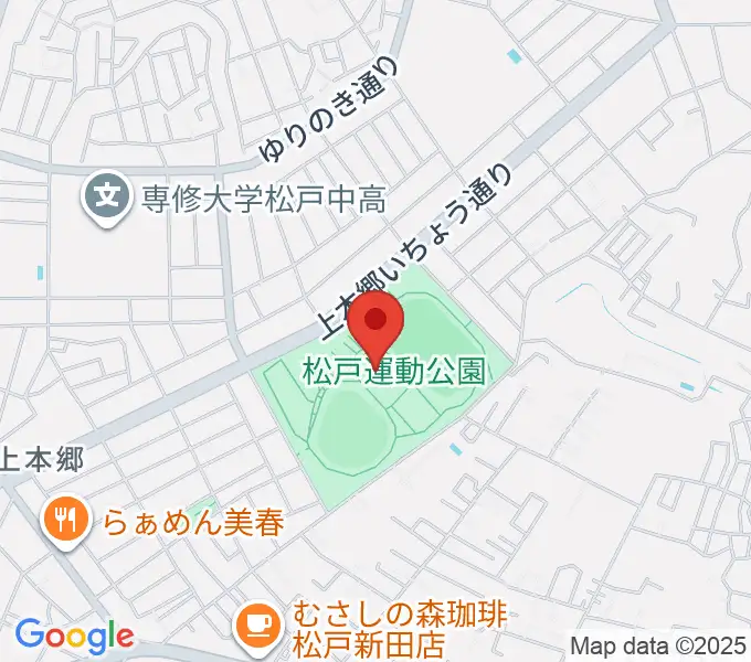 松戸運動公園武道館の地図