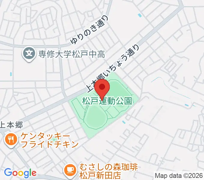 松戸運動公園武道館の地図