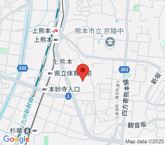 熊本県立総合体育館の地図