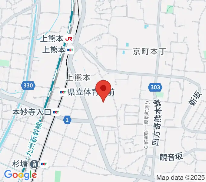 熊本県立総合体育館の地図