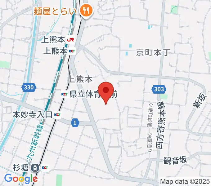 熊本県立総合体育館の地図