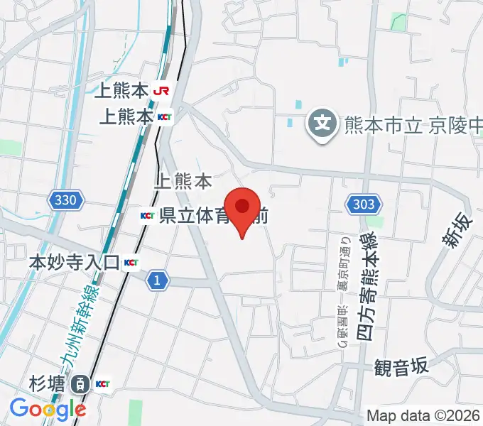 熊本県立総合体育館の地図