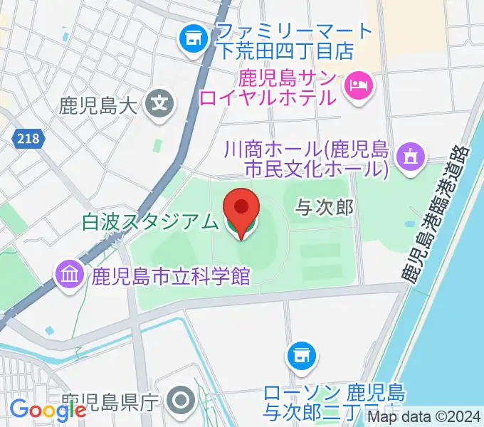 白波スタジアムの地図