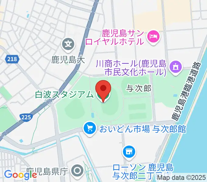 白波スタジアムの地図