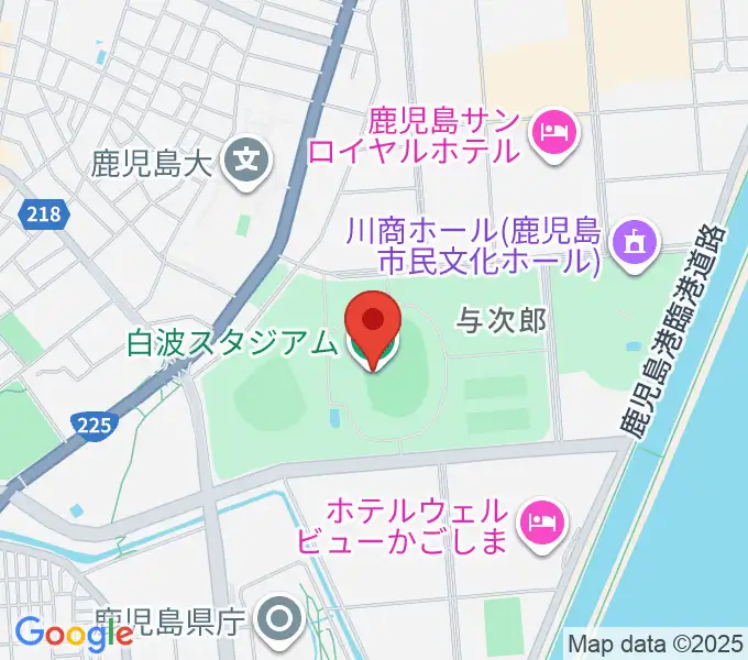 白波スタジアムの地図