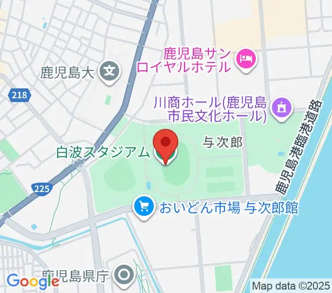 白波スタジアムの地図