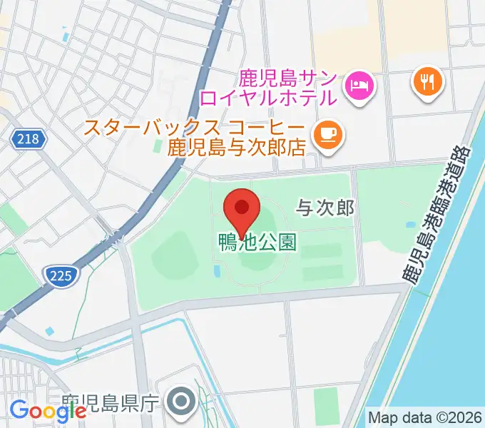 白波スタジアムの地図