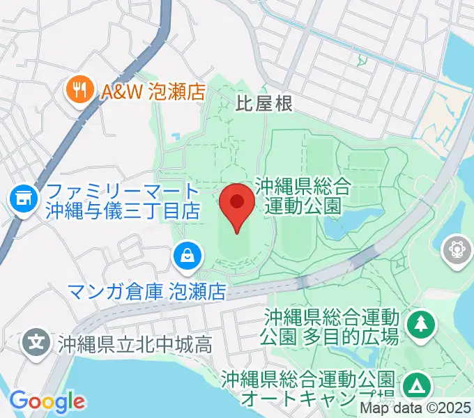 沖縄県総合運動公園陸上競技場の地図