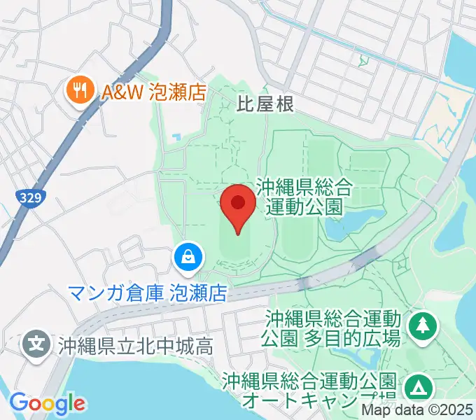 沖縄県総合運動公園陸上競技場の地図