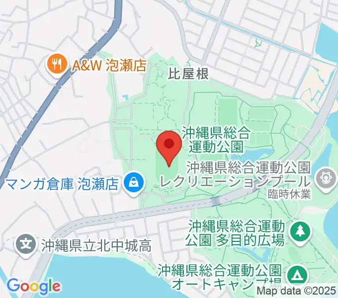 沖縄県総合運動公園陸上競技場の地図