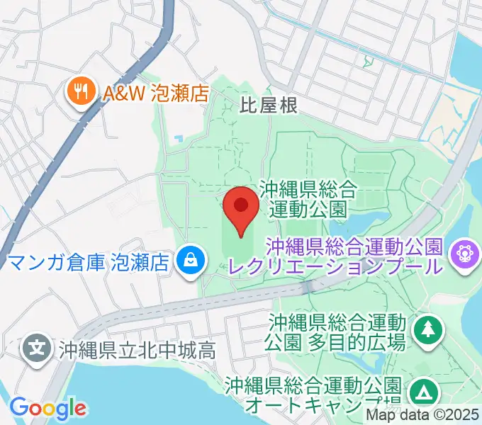 沖縄県総合運動公園陸上競技場の地図