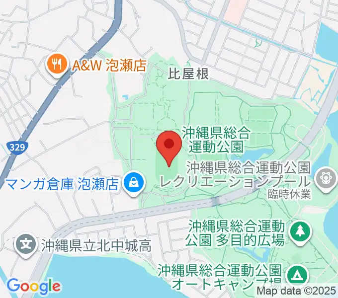 沖縄県総合運動公園陸上競技場の地図