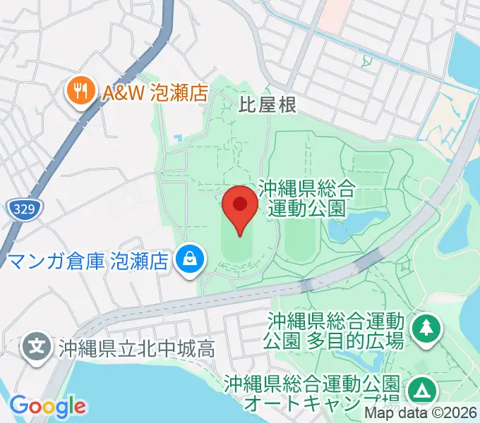 沖縄県総合運動公園陸上競技場の地図