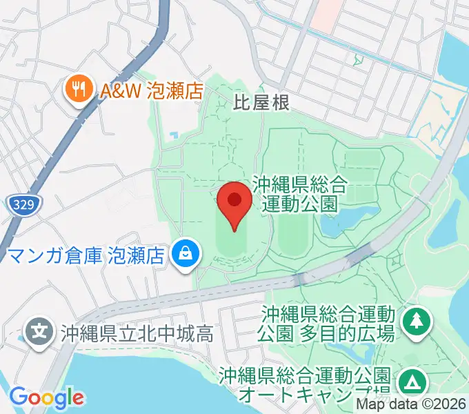 沖縄県総合運動公園陸上競技場の地図