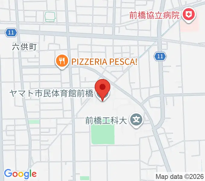 ヤマト市民体育館前橋の地図