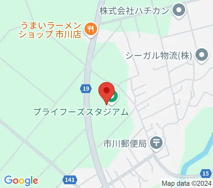 プライフーズスタジアムの地図