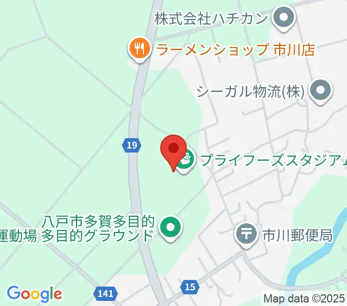 プライフーズスタジアムの地図