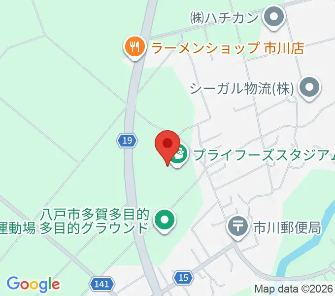 プライフーズスタジアムの地図