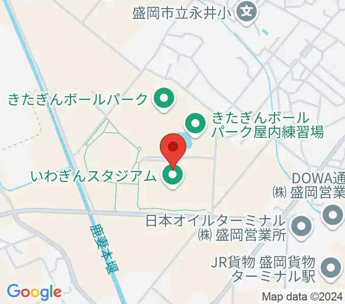 いわぎんスタジアムの地図