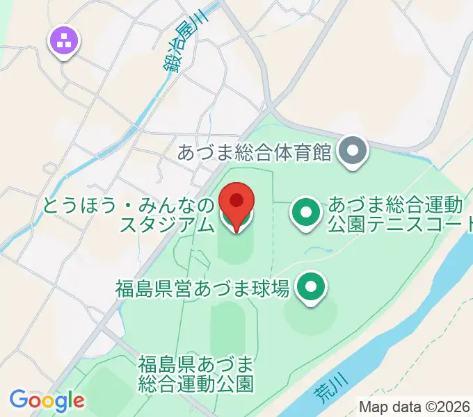 とうほう・みんなのスタジアムの地図