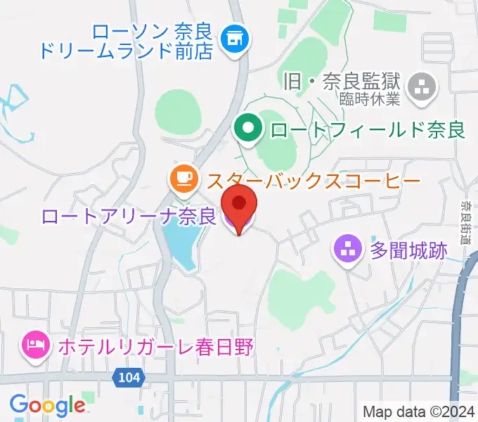 ロートアリーナ奈良 奈良市中央体育館の地図