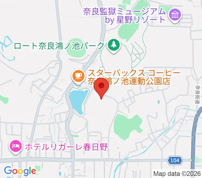 ロートアリーナ奈良の地図
