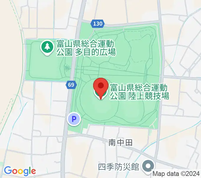 富山県総合運動公園陸上競技場の地図