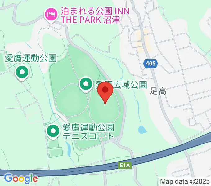 愛鷹広域公園多目的競技場の地図
