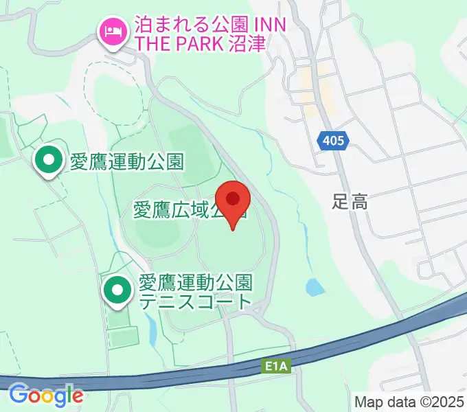 愛鷹広域公園多目的競技場の地図