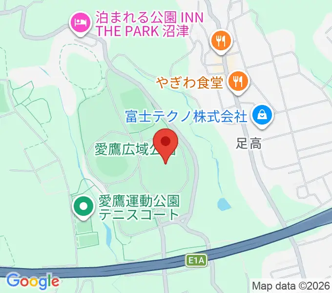 愛鷹広域公園多目的競技場の地図