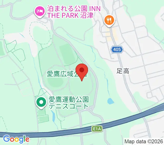 愛鷹広域公園多目的競技場の地図