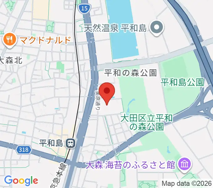 大森スポーツセンターの地図